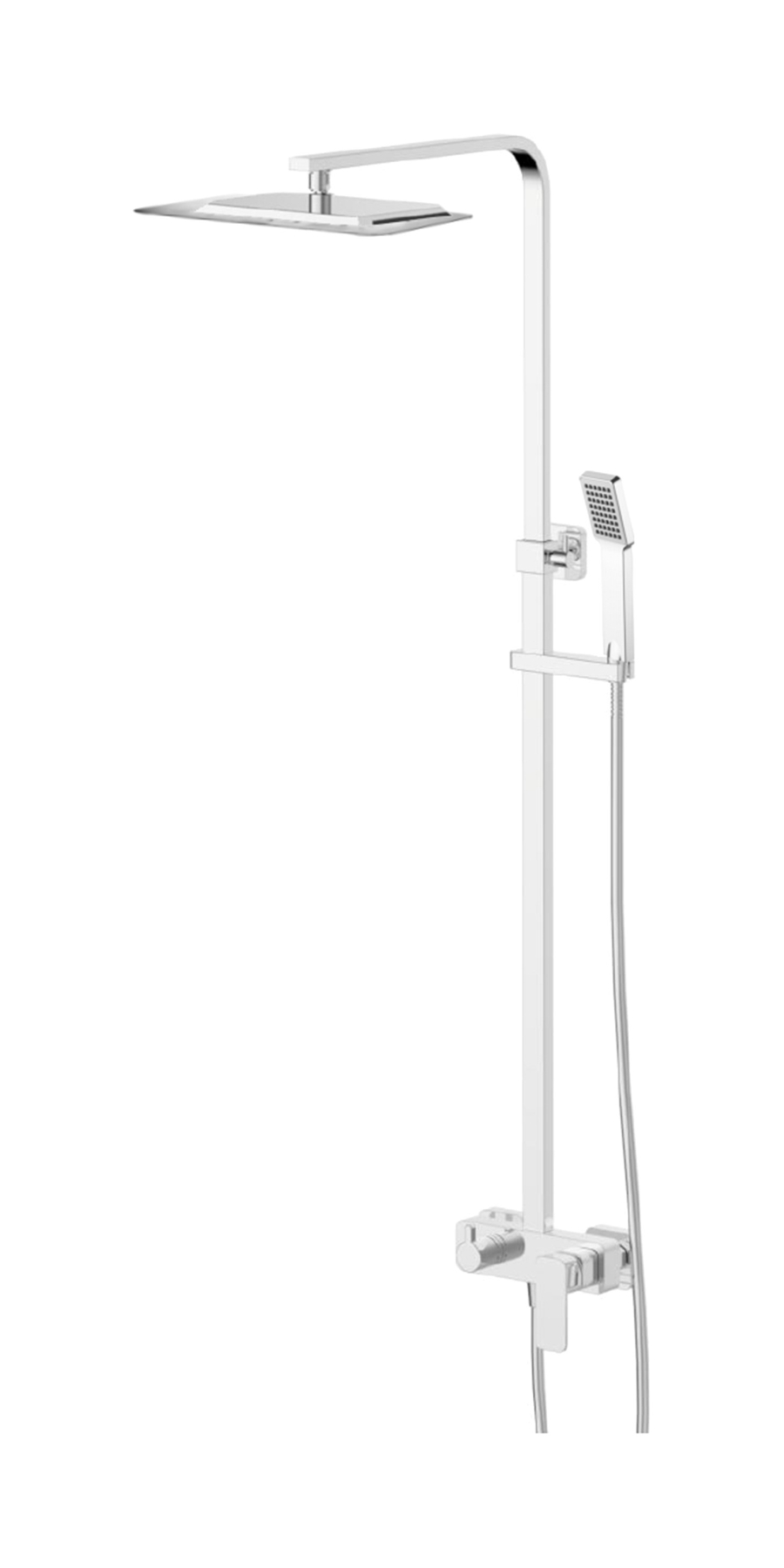 Omnires Apure conjunto de ducha a pared con rociador con efecto lluvia cromo AP2244CR
