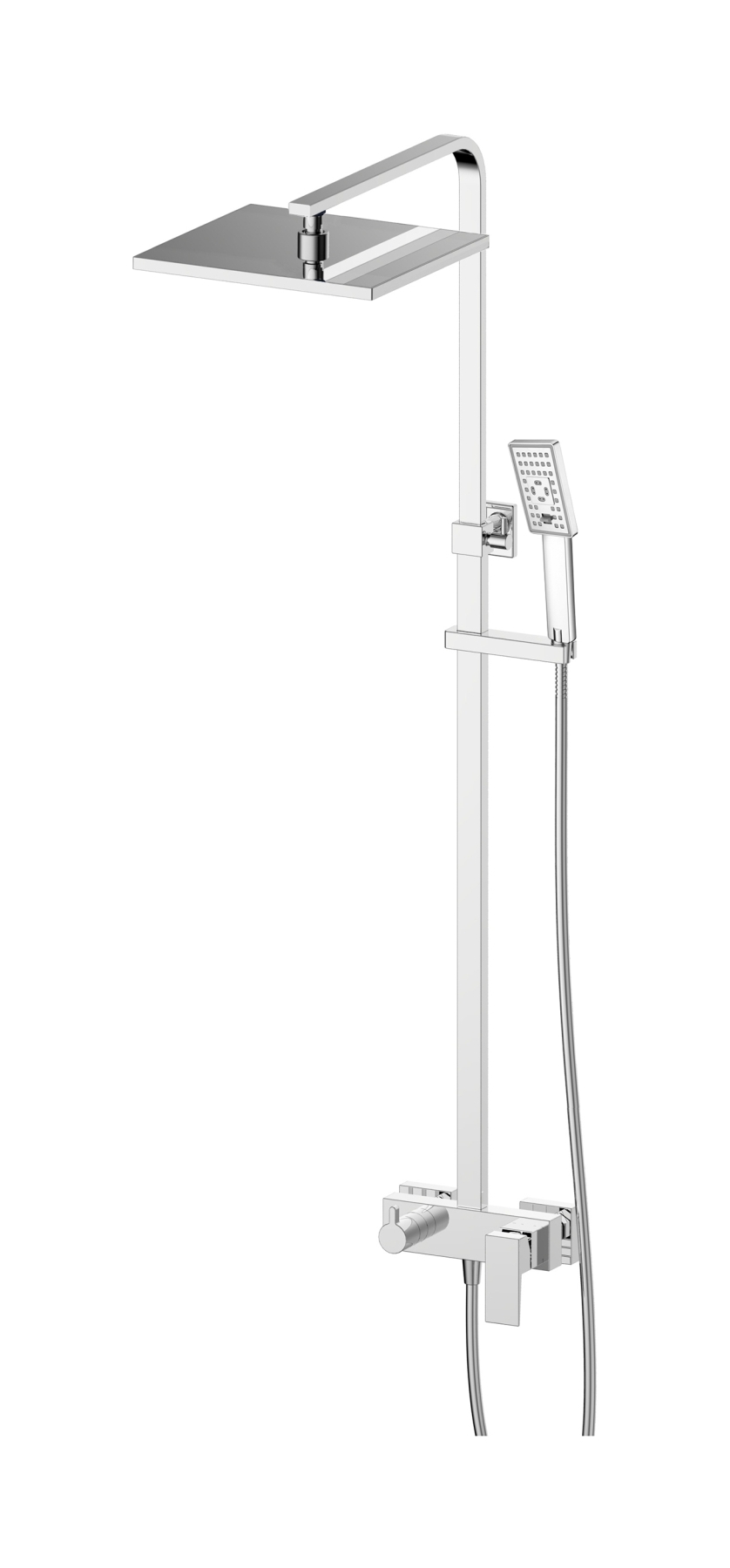 Omnires Fresh conjunto de ducha a pared con rociador con efecto lluvia cromo FR7144CR