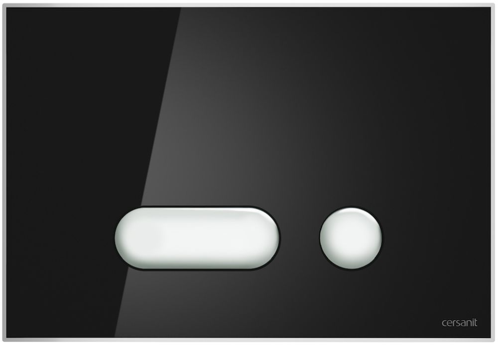 Cersanit Intera botón de descarga para WC cromo brillante-negro S97-023