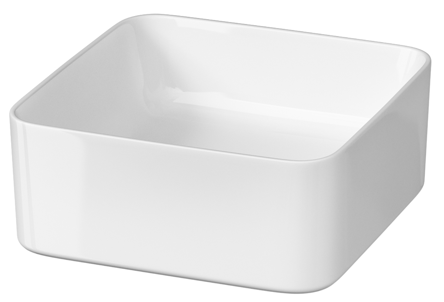 Cersanit Crea lavabo 35x35 cm cuadrada sobre encimera blanco K114-007