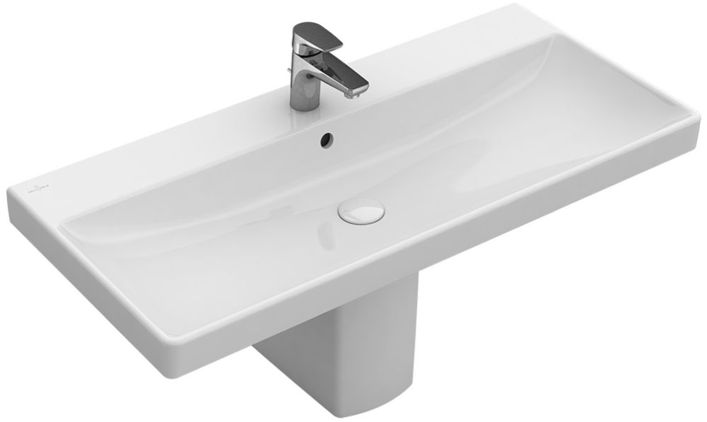 Villeroy & Boch Avento lavabo 100x47 cm rectangular clásico-para mueble blanco 4156A501