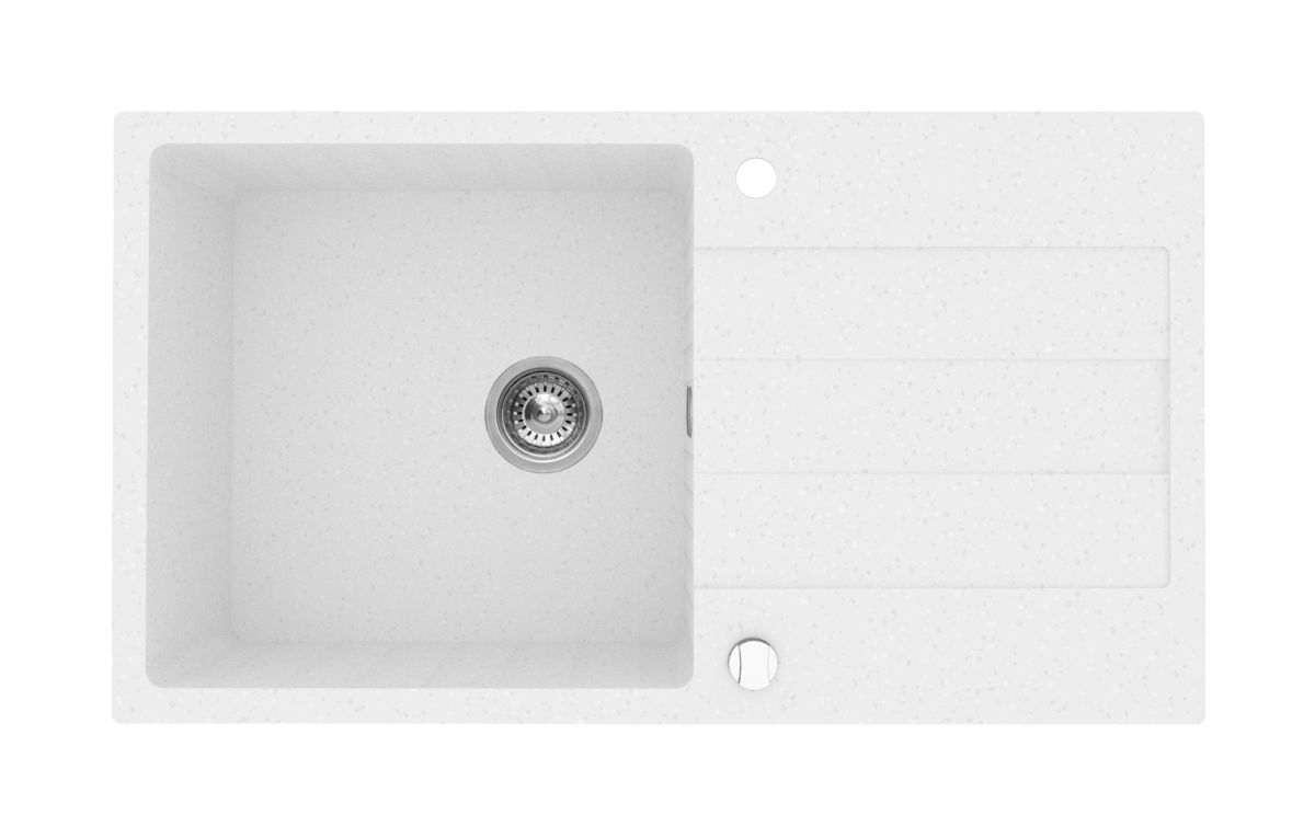 Pyramis Sparta Plus fregadero de granito 78x48 cm blanco 070052901