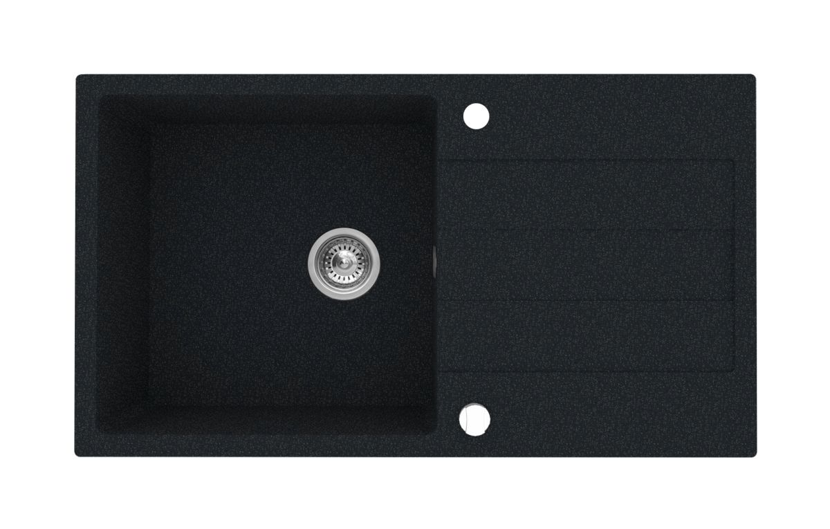 Pyramis Sparta Plus fregadero de granito 78x48 cm negro 070053001