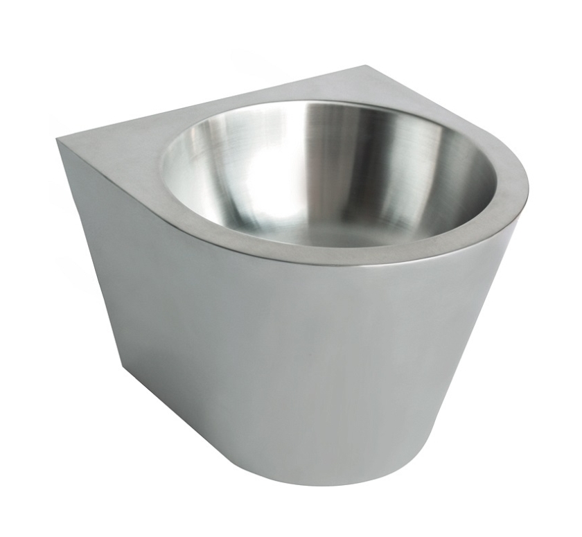 Faneco lavabo 36x36 cm semicircular clásico antivandalismo acero N13036C.S