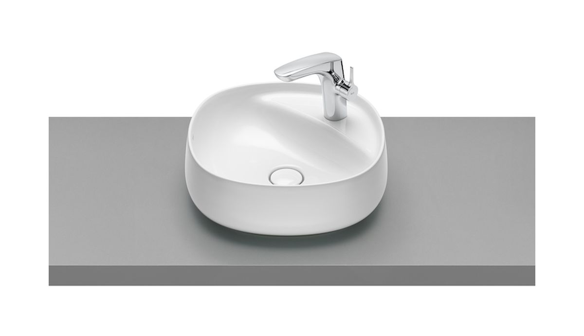 Roca Beyond lavabo 45.5x45.5 cm circular sobre encimera blanco A3270B9000