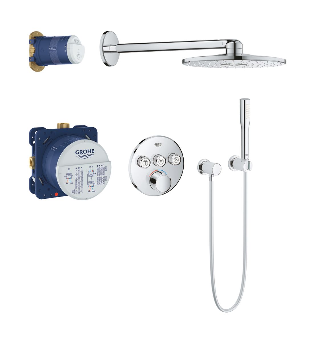 Grohe SmartControl conjunto de ducha empotrado con termostato StarLight Chrome 34709000