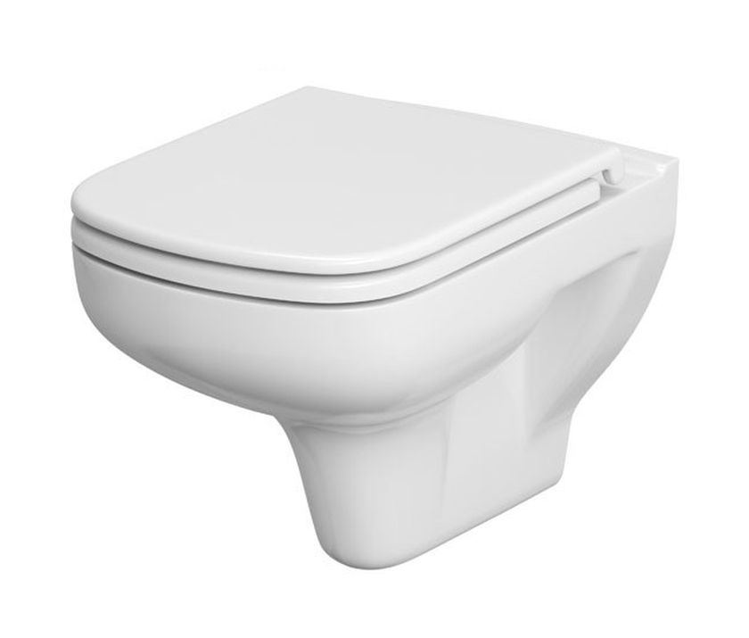 Cersanit Colour taza de inodoro con asiento de cierre suave suspendido sin reborde blanco K701-042