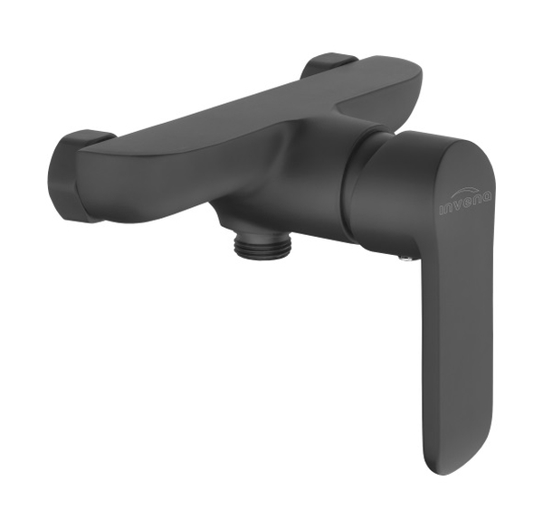 Invena Siros grifo para ducha a pared negro BN-90-004