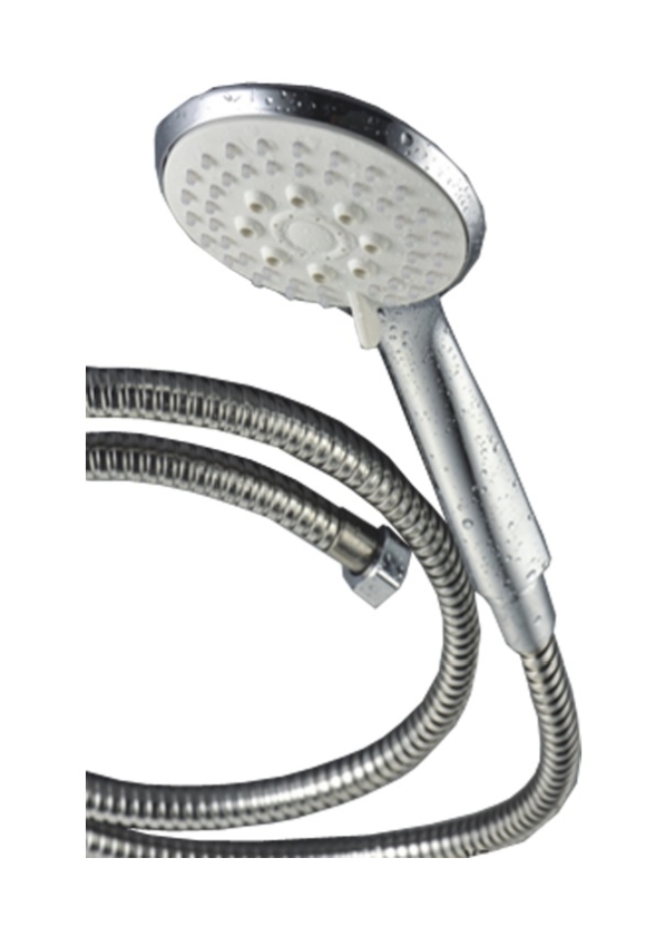 Invena Larisa conjunto de ducha a pared cromo-blanco AU-01-M01