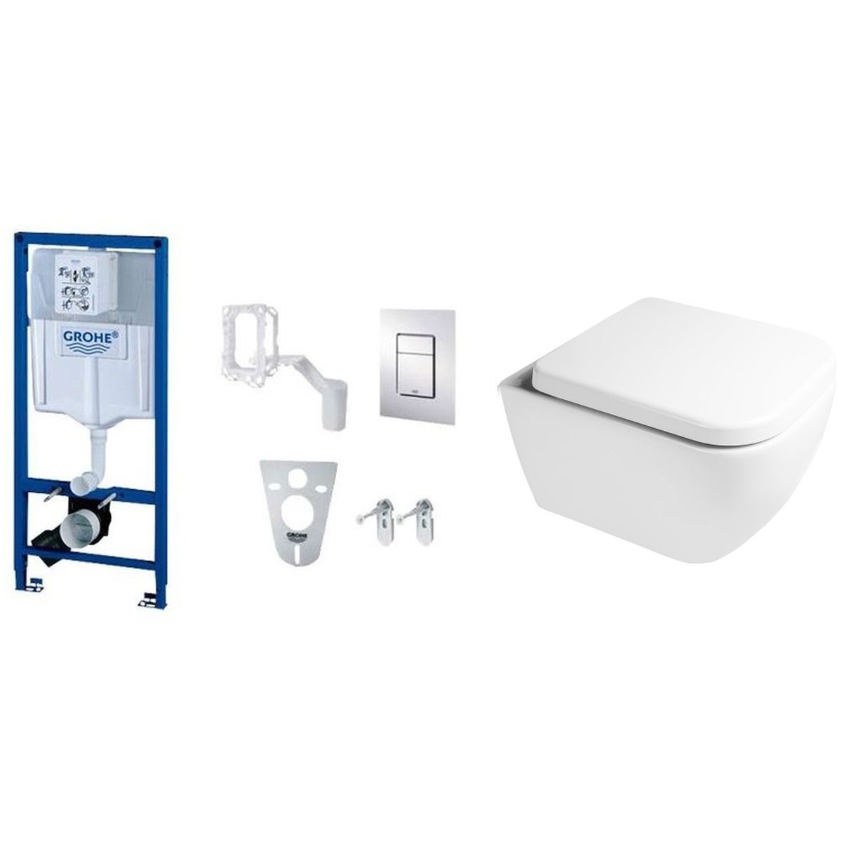 Conjunto marco empotrado Grohe Rapid SL 38827000, taza de inodoro Oltens Vernal 42502000, 45103000