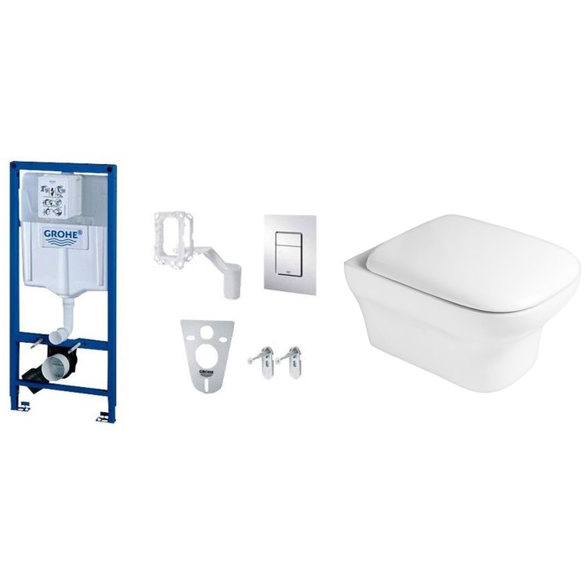 Conjunto marco empotrado Grohe Rapid SL 38827000, taza de inodoro Oltens Gulfoss 42003000, 45105000