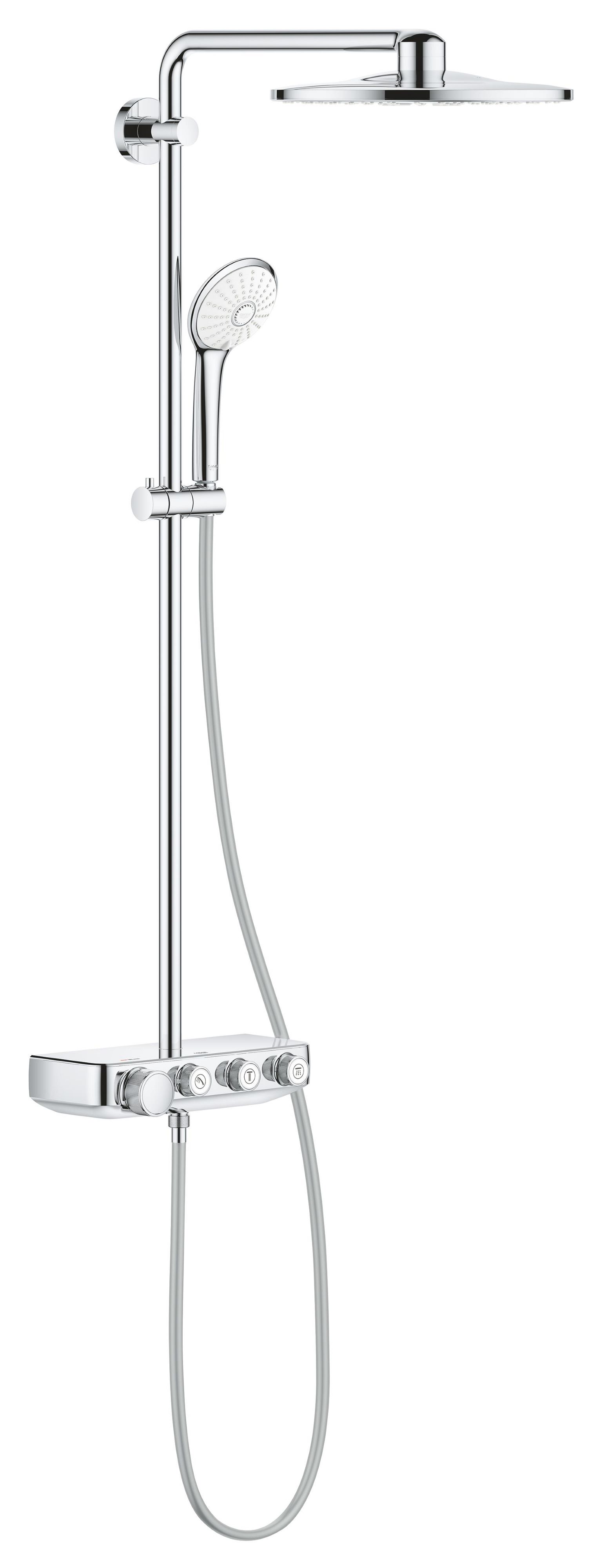 Grohe Euphoria conjunto de ducha a pared con termostato con rociador con efecto lluvia StarLight Chrome 26507000
