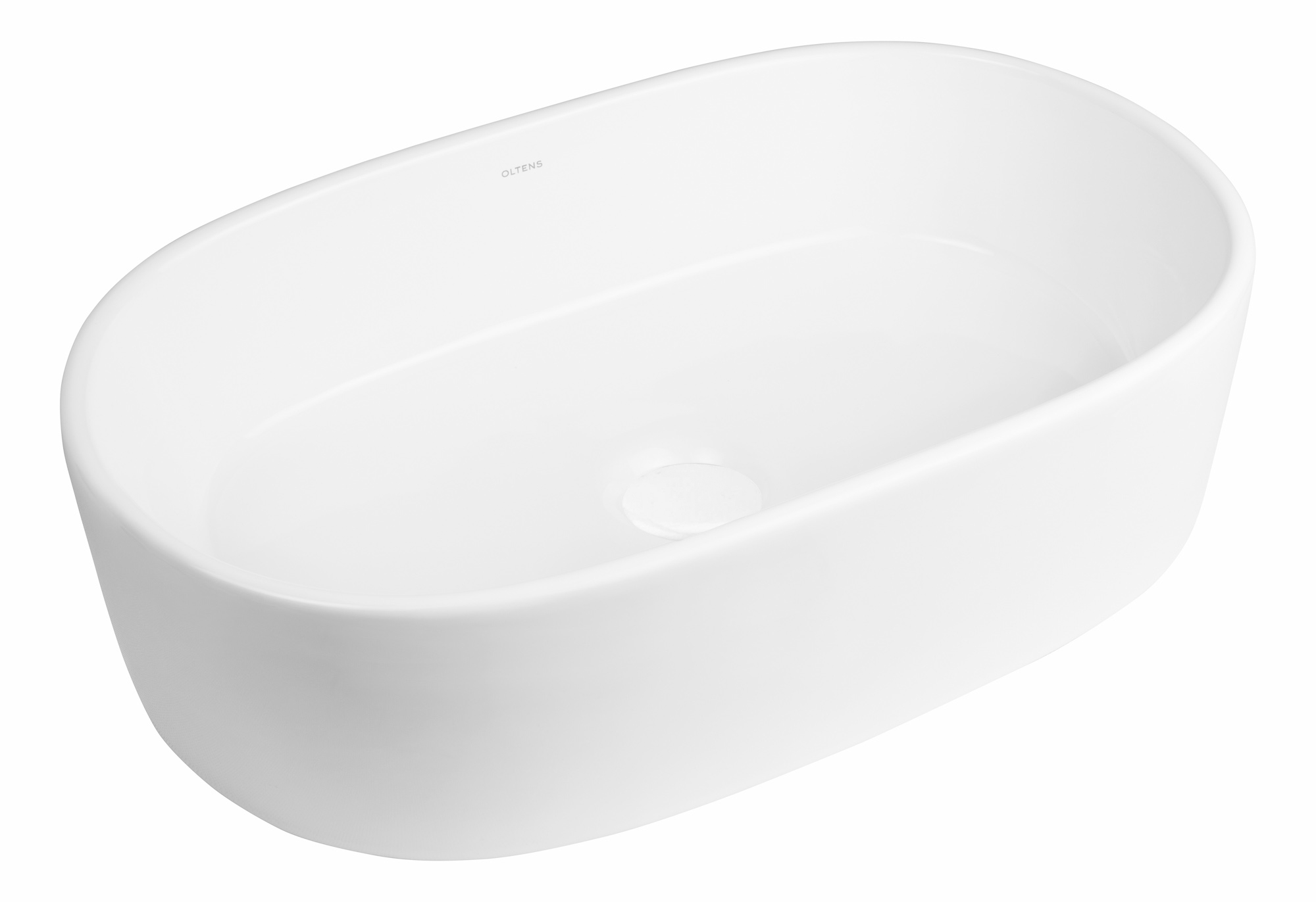 Oltens Lom lavabo 55x34 cm oval sobre encimera blanco brillante 40311000