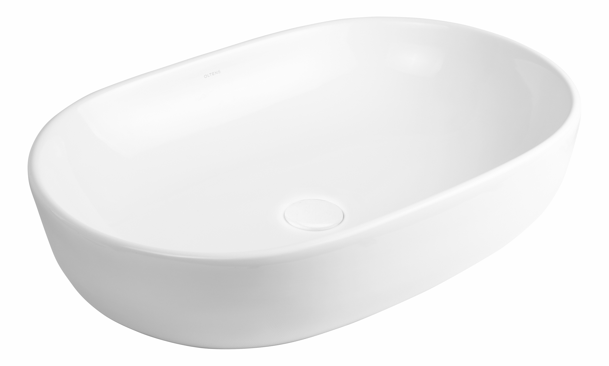 Oltens Hamnes lavabo 60x42.5 cm oval sobre encimera blanco brillante 40315000