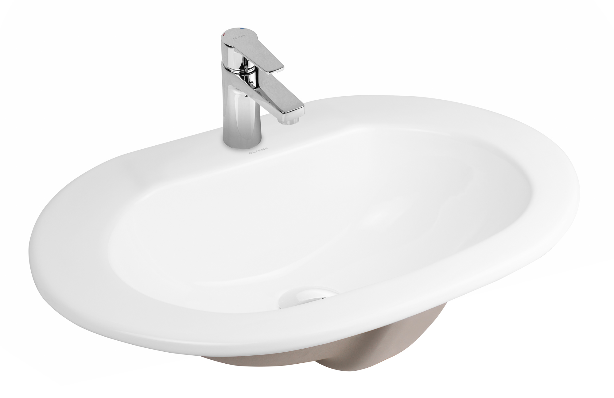 Oltens Asta lavabo 55x42 cm oval empotrado blanco 41202000