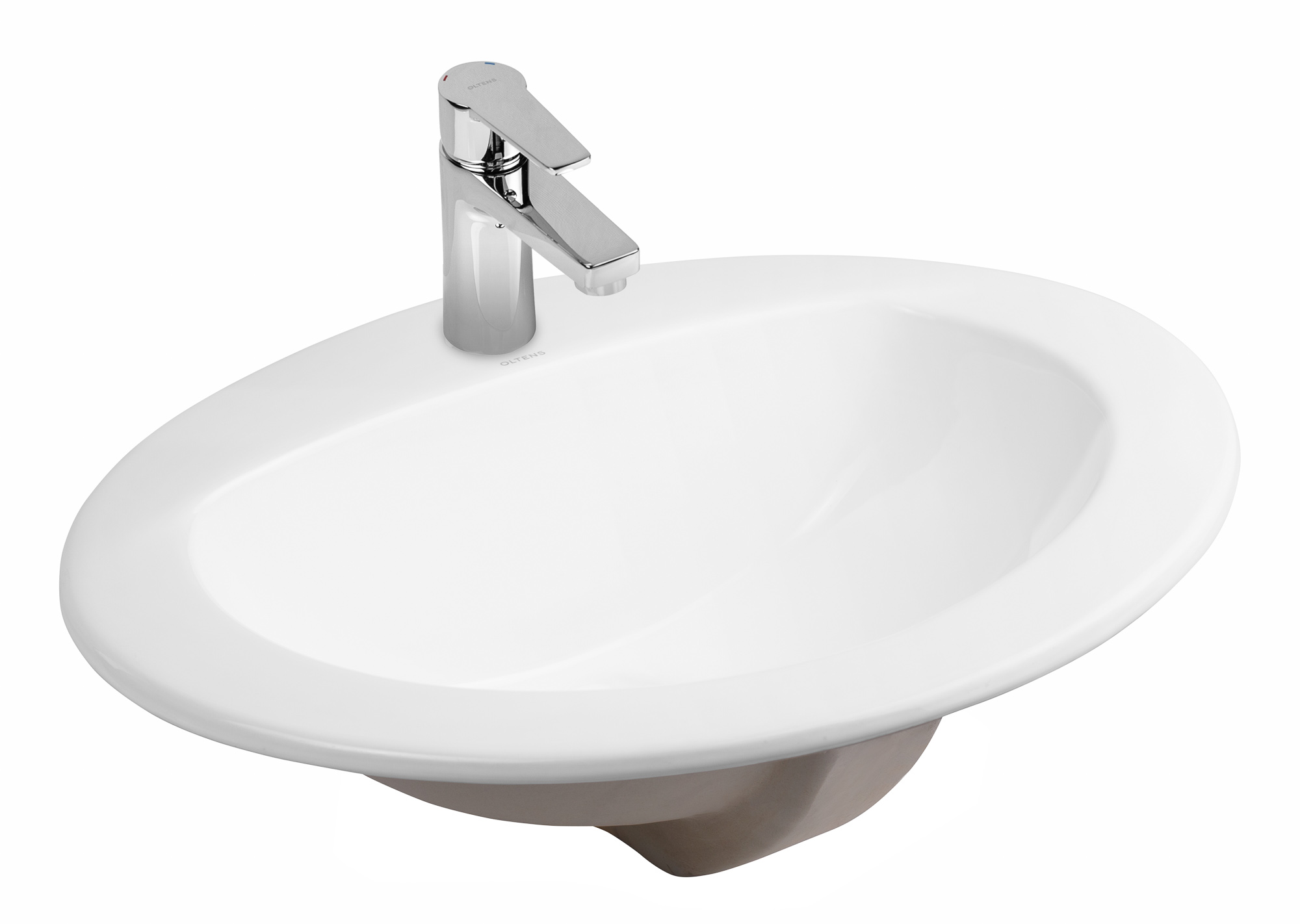 Oltens Kjos lavabo 52x46 cm oval empotrado blanco 41700000