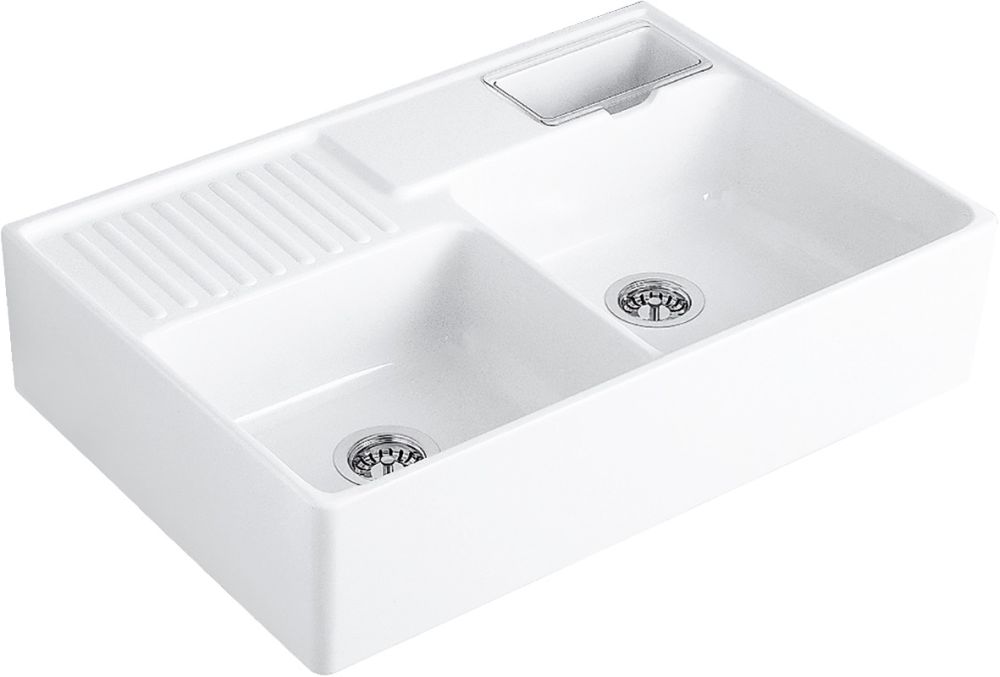 Villeroy & Boch Double-Bowl fregadero de cerámica 89.5x63 cm blanco 632391R1