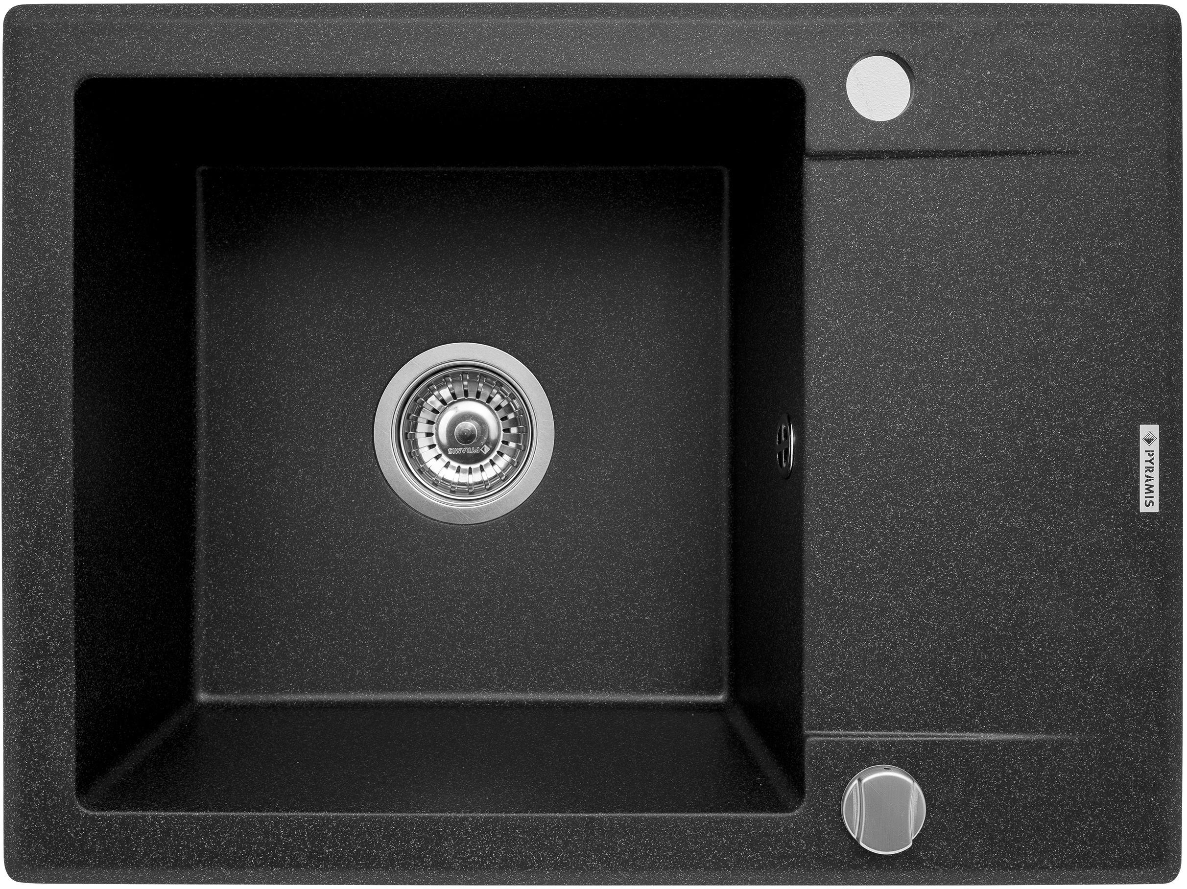 Pyramis Korfu fregadero de granito 62x46 cm negro 070060301