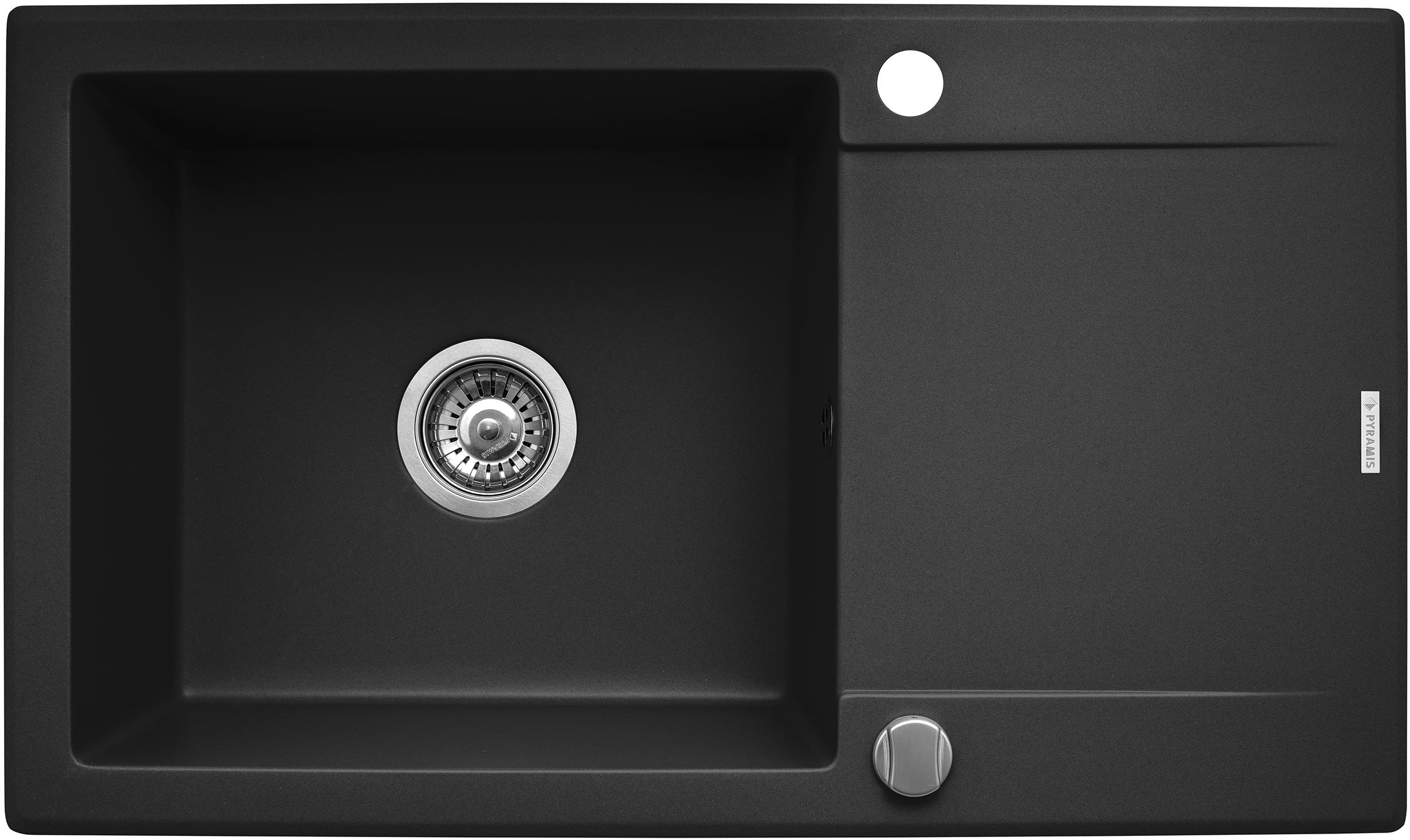 Pyramis Korfu fregadero de granito 78x46 cm gris/grafito/ónix 070061101