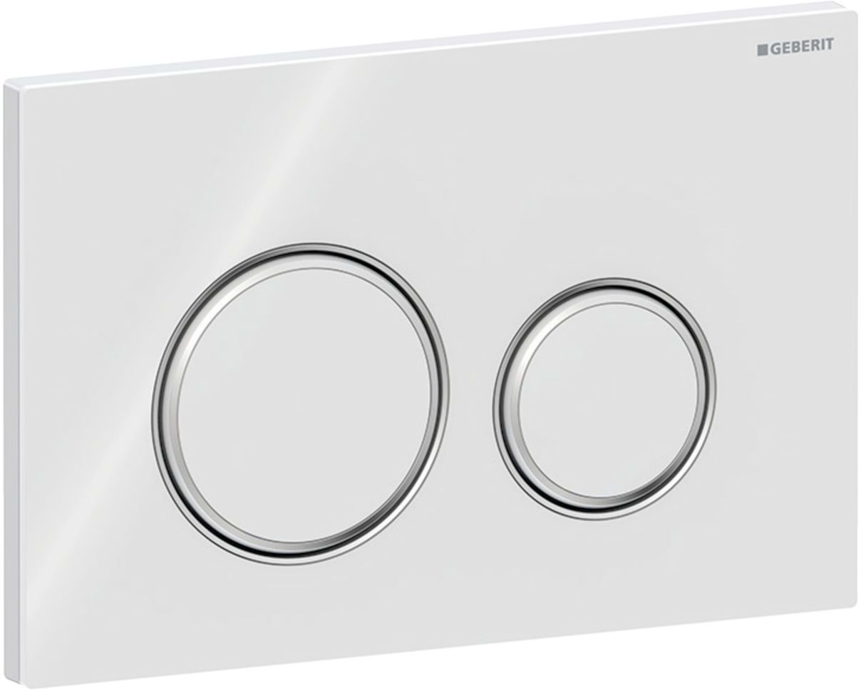 Geberit Sigma50 botón de descarga para WC cromo brillante-blanco 115.884.SI.1