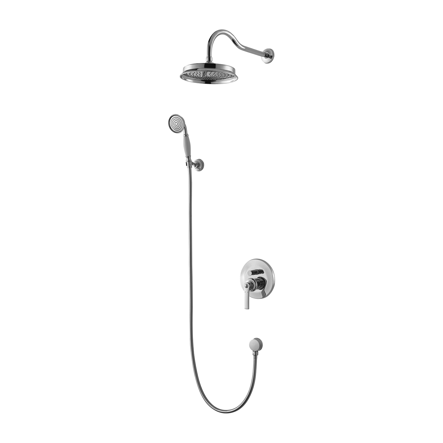 Omnires Armance conjunto de ducha empotrado con rociador con efecto lluvia cromo SYSAM10CR