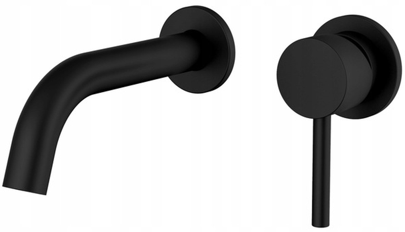 Rea Lungo grifo para lavabo empotrado negro BAT-B0969