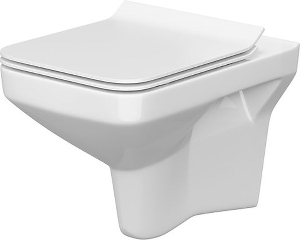 Cersanit Como taza de inodoro con asiento de cierre suave suspendido sin reborde blanco K701-102