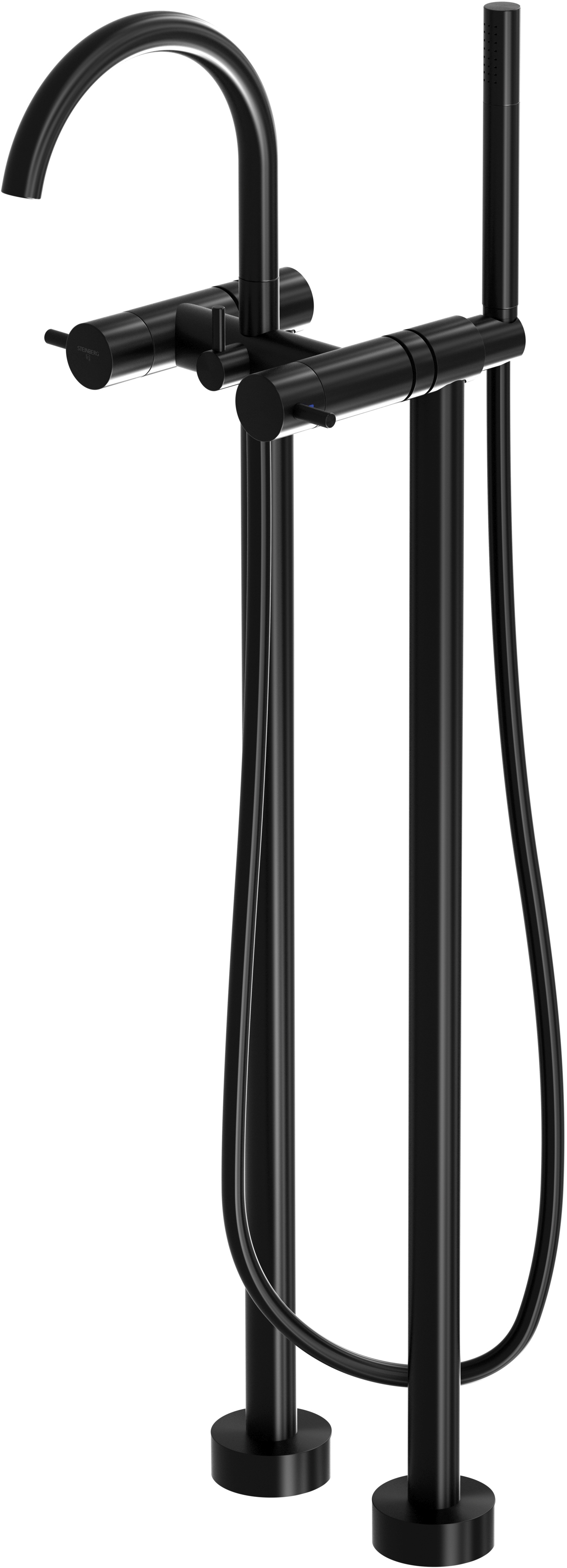 Steinberg 100 grifo de bañera y ducha en suelo negro 1001162S