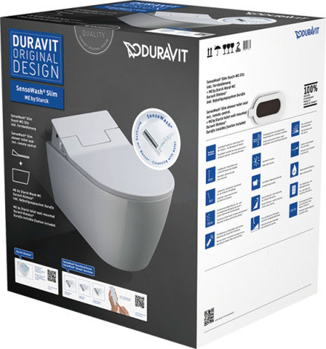 Duravit SensoWash inodoro con función de bidé suspendido sin reborde blanco 631000002004300