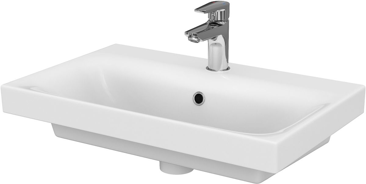 Cersanit Moduo lavabo 60x38 cm rectangular para mueble blanco brillante K116-010