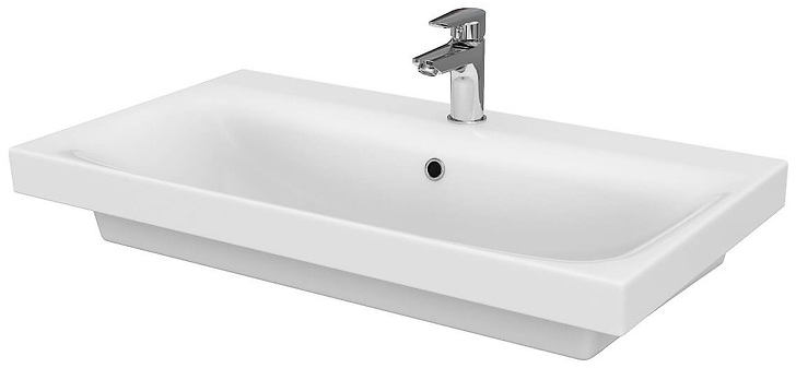 Cersanit Moduo lavabo 80x45 cm rectangular clásico-para mueble blanco brillante K116-013
