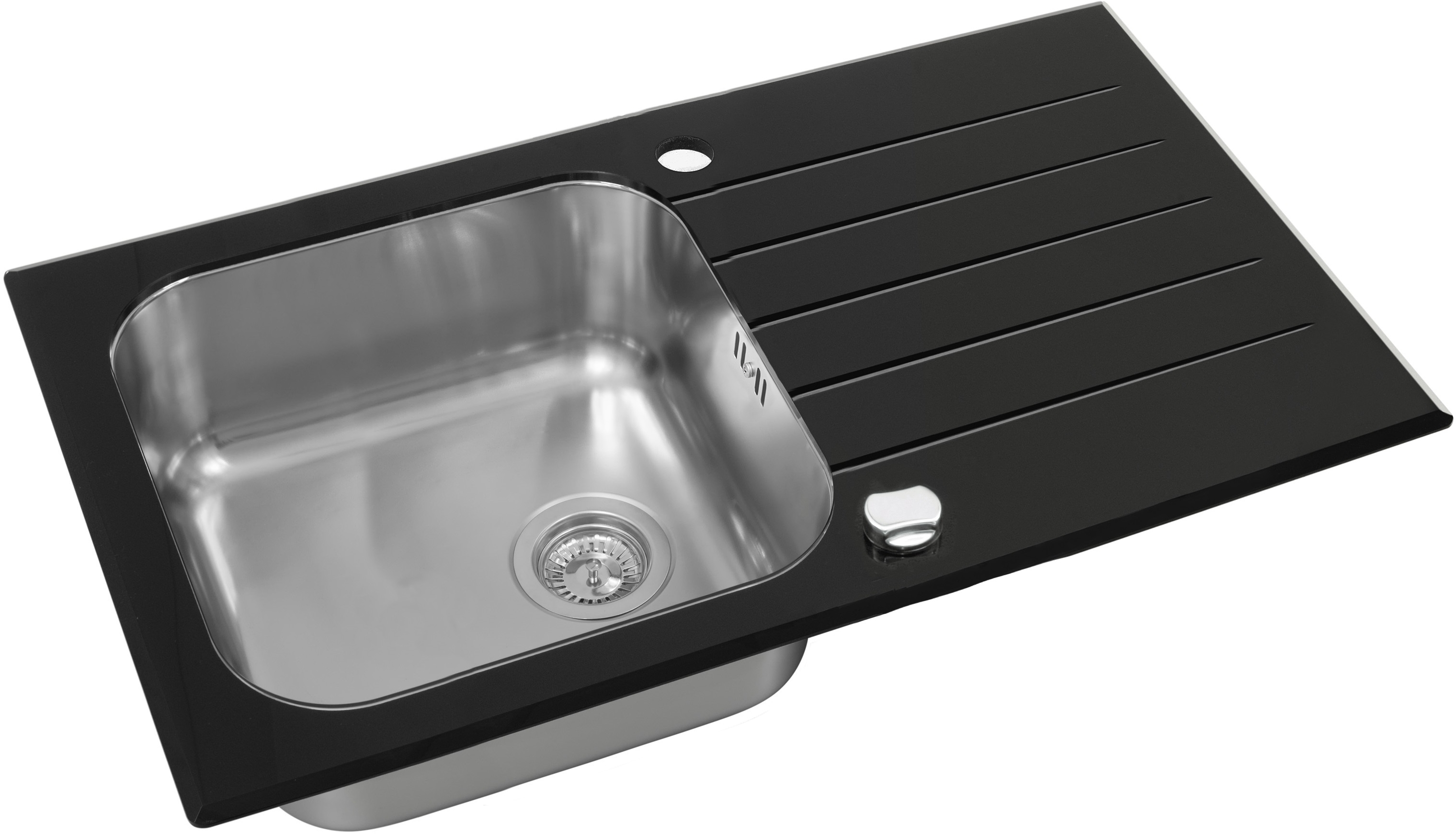 Alveus Vitro fregadero de vidrio y acero 78x43.5 cm acero 1114558