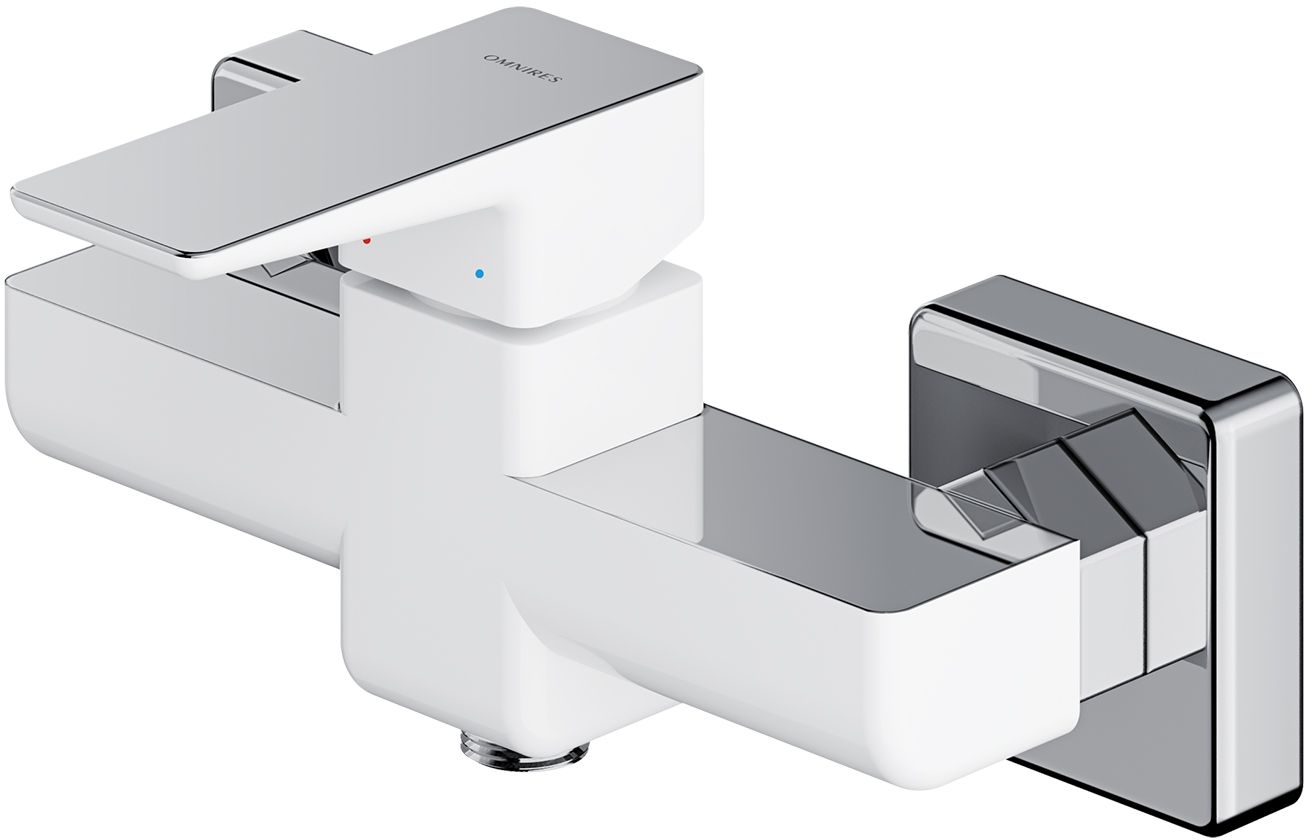 Omnires Parma grifo para ducha a pared cromo-blanco PM7440CRB