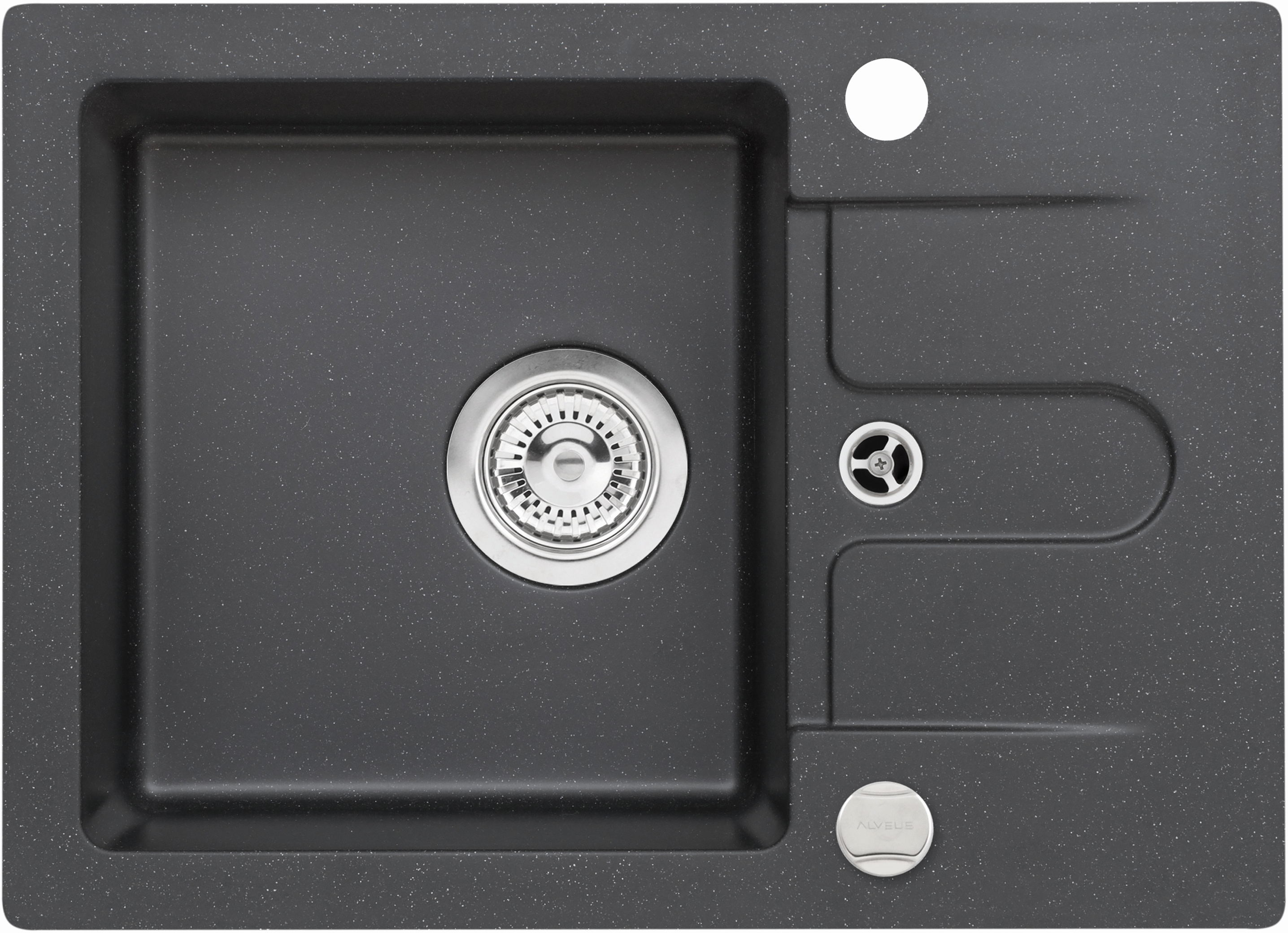 Alveus Cancan fregadero de granito 58x42 cm negro 9753391