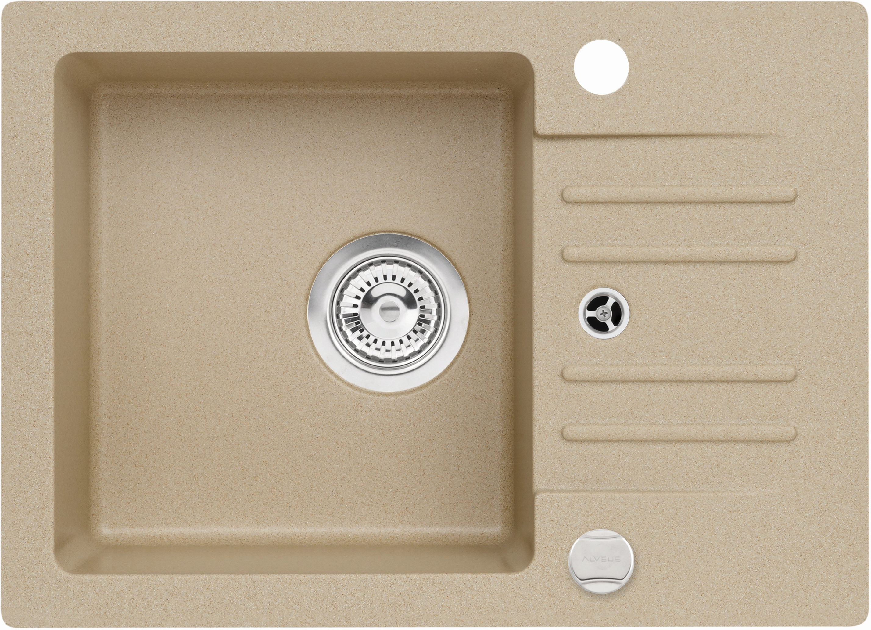 Alveus Foxtrot fregadero de granito 58x42 cm beige 9653255