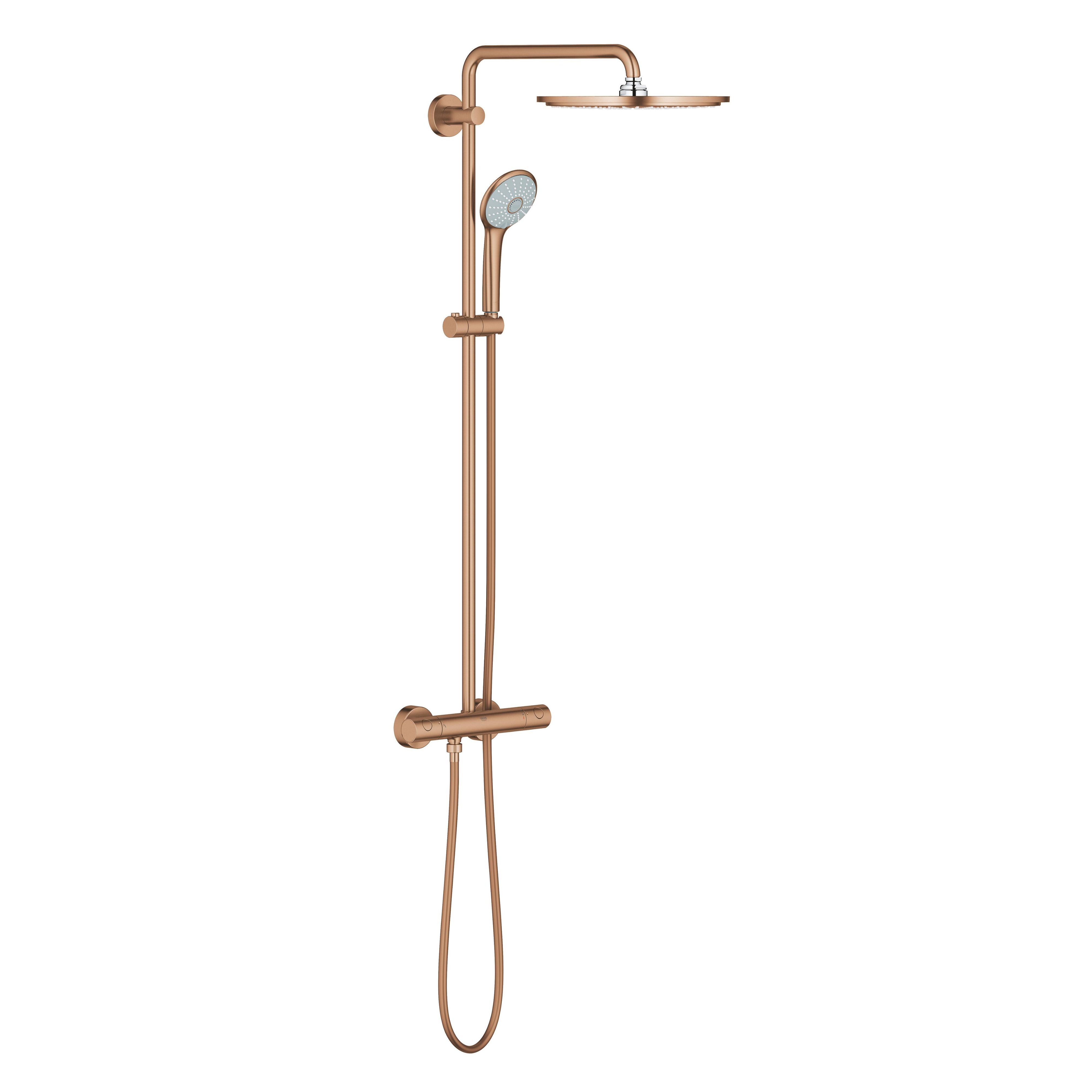 Grohe Euphoria conjunto de ducha a pared con termostato con rociador con efecto lluvia Brushed Warm Sunset 26075DL0