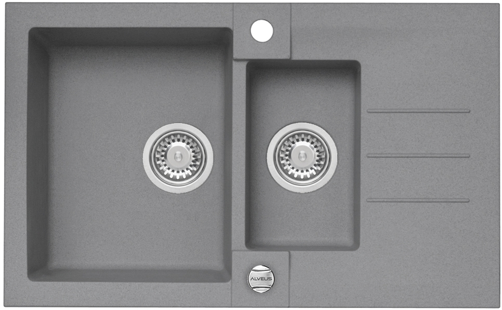Alveus Rock fregadero de granito 78x48 cm gris/grafito/ónix 1217081