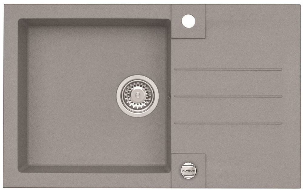Alveus Rock fregadero de granito 78x48 cm gris/grafito/ónix 1203081