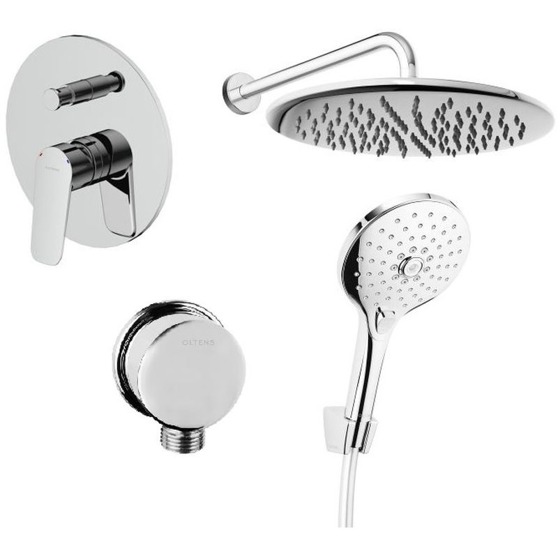 Conjunto grifo de bañera y ducha Oltens Vernal 34104100, ducha con efecto lluvia Oltens Sondera 37002100, 37100100, 39400100, 39302100, 37200100, 37401100