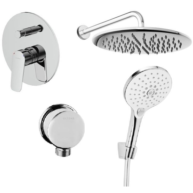 Conjunto grifo de bañera y ducha Oltens Vernal 34104100, ducha con efecto lluvia Oltens Sondera 37002100, 37100110, 39400100, 39302100, 37200100, 37401100