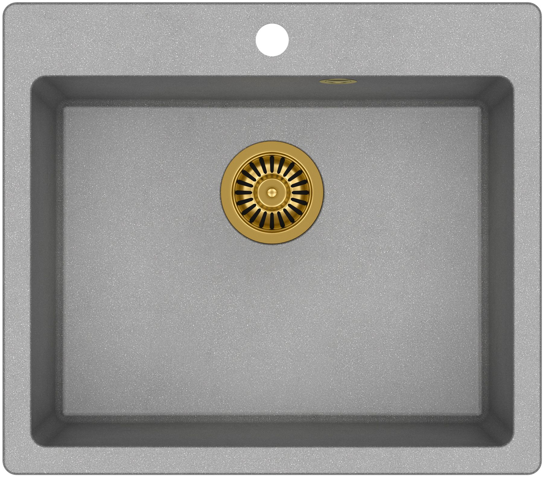 Quadron Morgan 110 zlewozmywak 57x50 cm GraniteQ wpuszczany szary metalik/złoty HB8304U5-G1