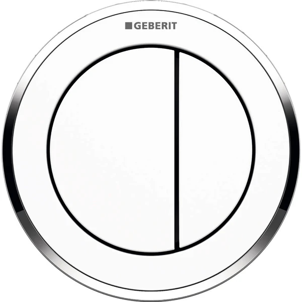 Geberit Typ 10 botón de descarga para WC cromo brillante-blanco 116.056.KJ.1