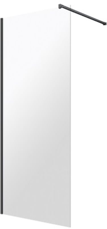 Omnires Marina mampara de ducha 120 cm negro mate/vidrio transparente DNR12XBLTR