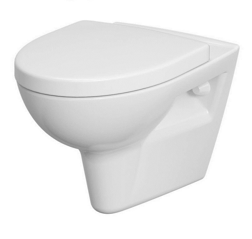 Cersanit Parva taza de inodoro con asiento de cierre suave suspendido sin reborde blanco K701-015