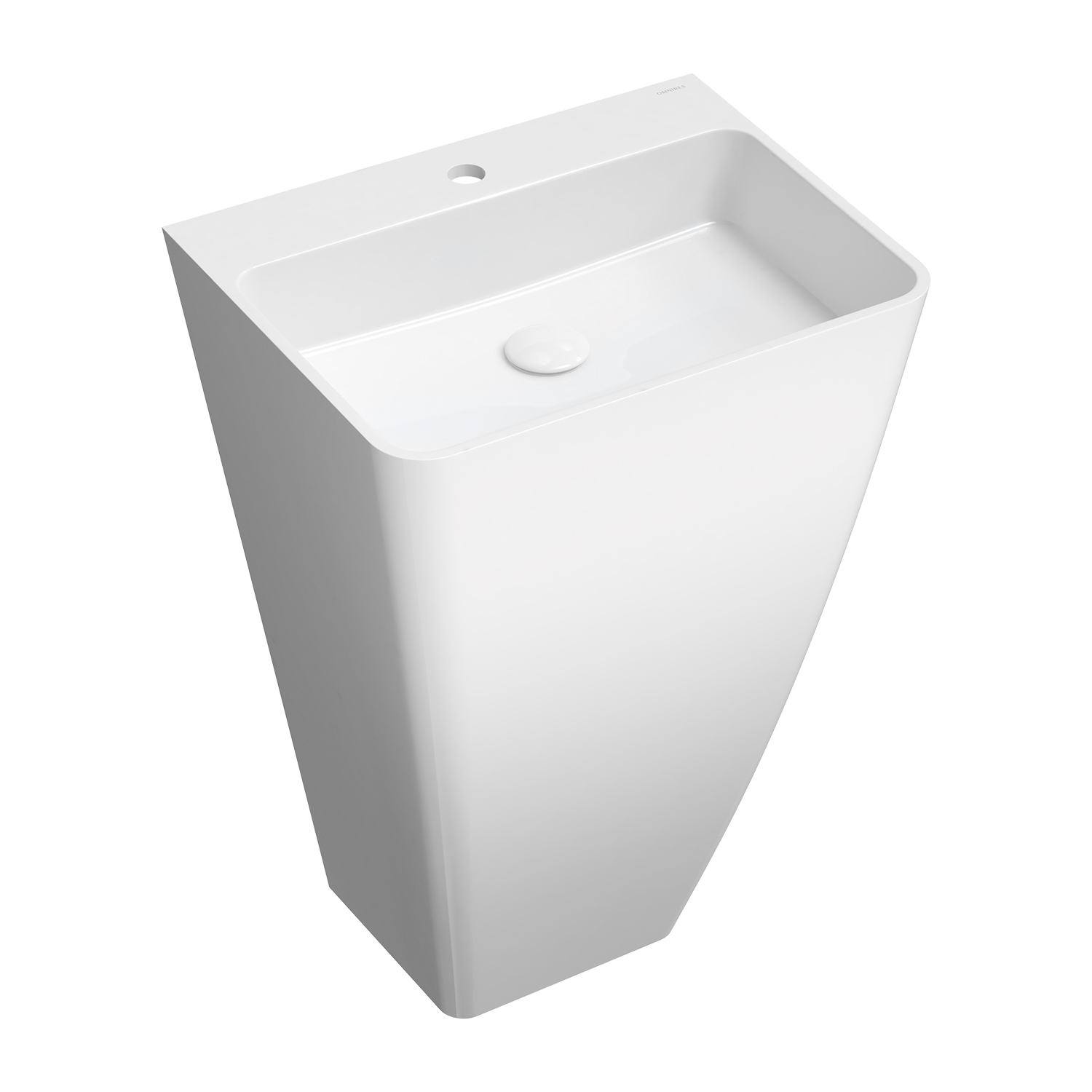 Omnires Parma lavabo 55x43 cm rectangular exento blanco brillante PARMAUWBP