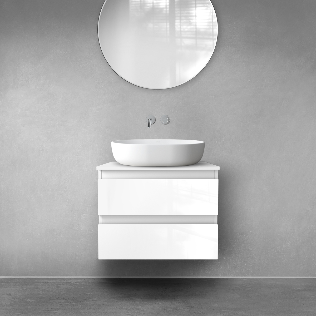 Oltens Vernal armario 60x45.6x47 cm suspendido, para lavabo blanco 60002000