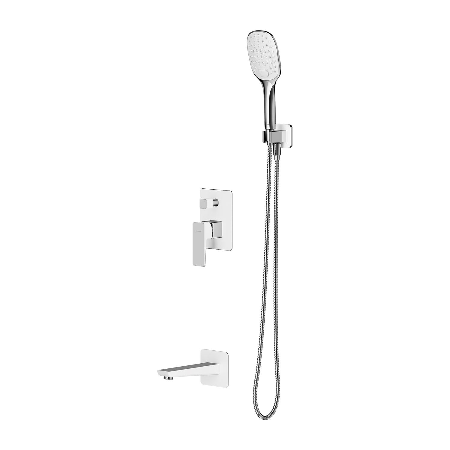 Omnires Parma conjunto de ducha empotrado cromo-blanco SYSPMW01CRB