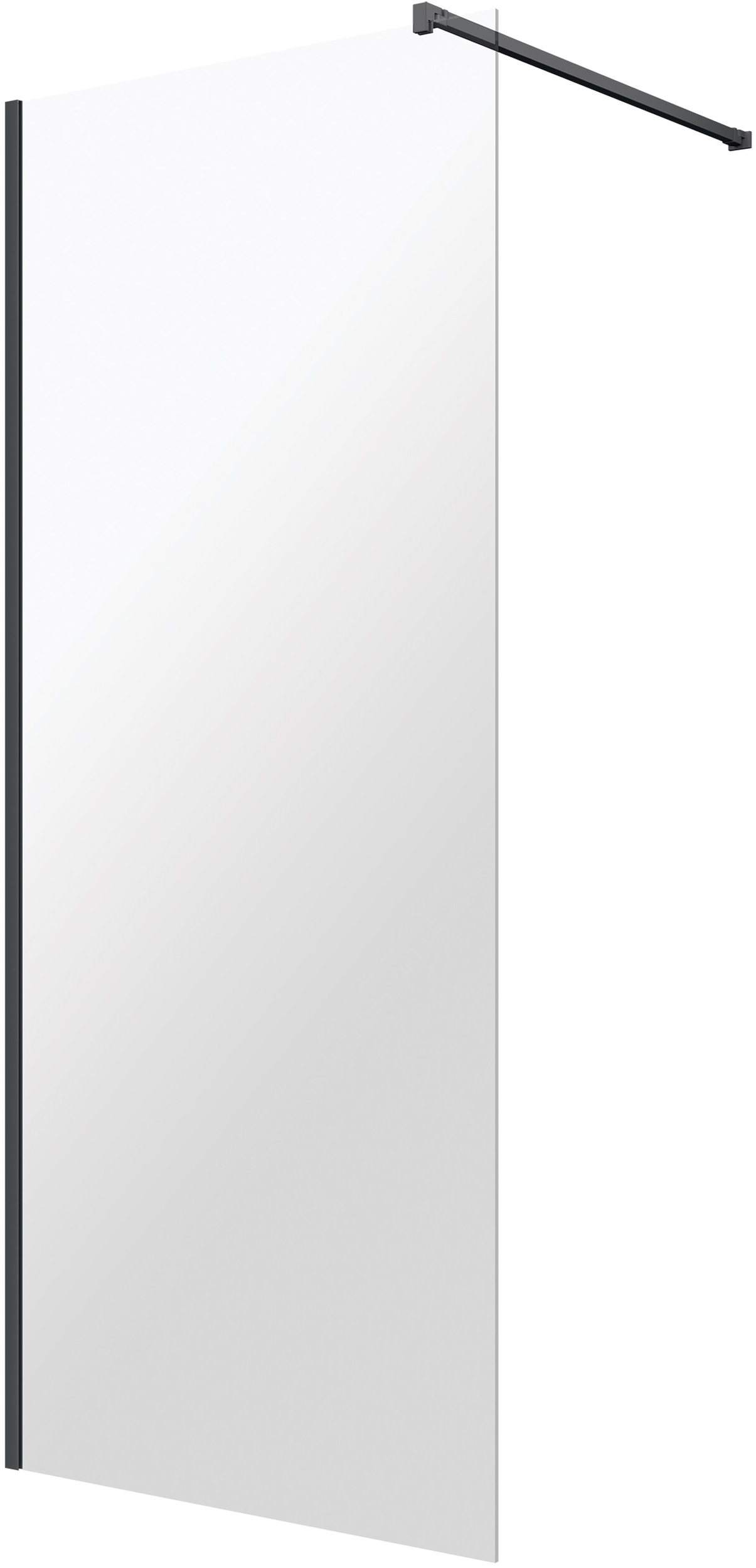 Omnires Marina mampara de ducha walk-in 110 cm negro mate/vidrio transparente DNR11XBLTR