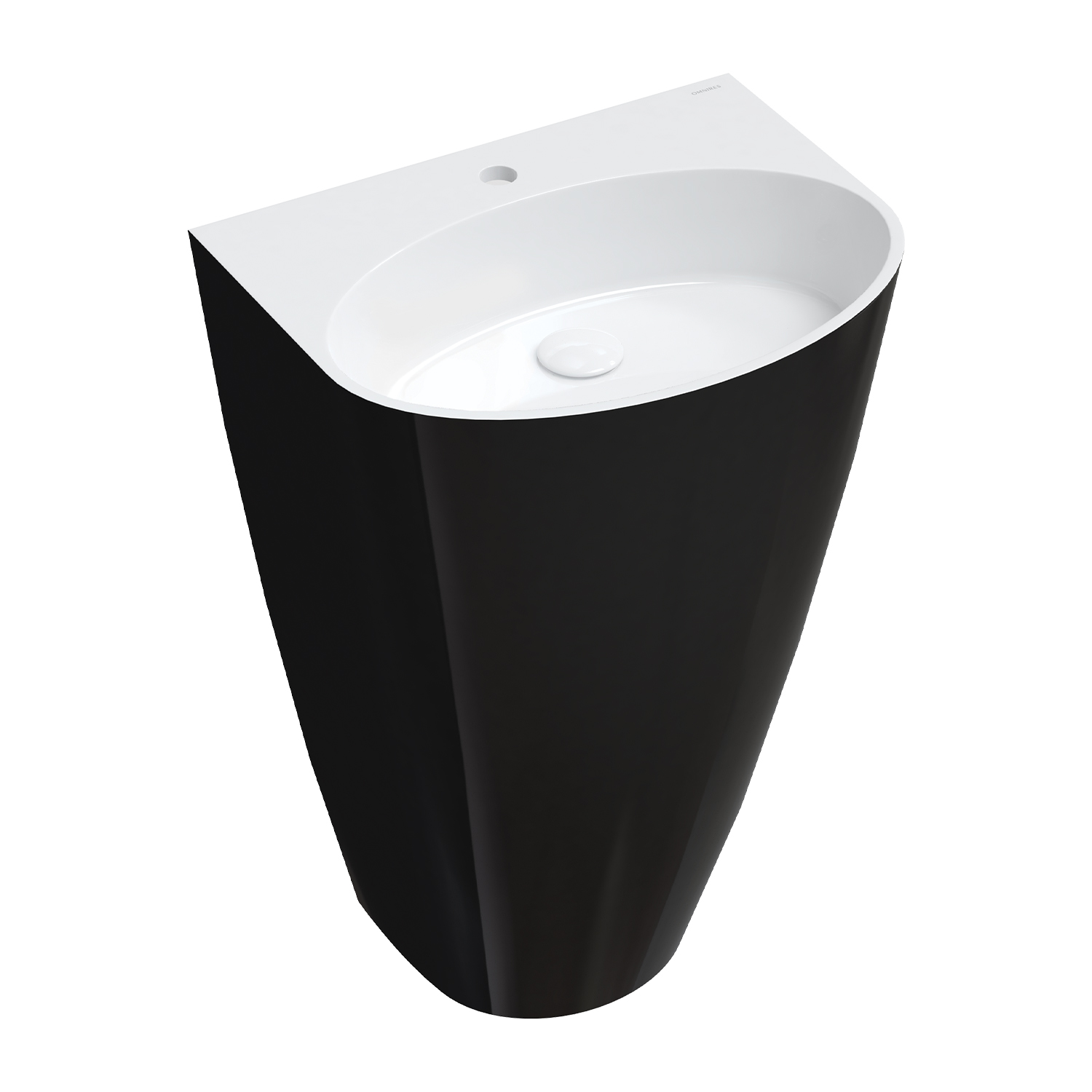 Omnires Siena M+ lavabo 55x43 cm oval exento blanco-negro SIENAUWBCP
