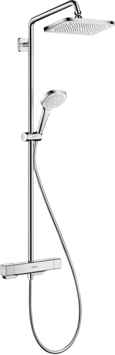 Hansgrohe Croma conjunto de ducha a pared con termostato con rociador con efecto lluvia cromo 27630000